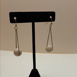 Elegant Gold and White Drop Earrings